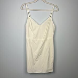 Bronx & Banco white lined mini V-neck slip dress size XL